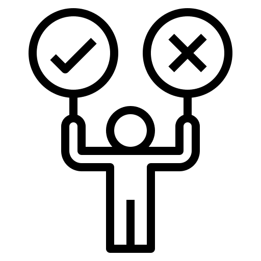 Decision making marketing choosing select icon Decision making marketing choosing select icon