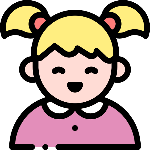 Girl kid student avatar icon