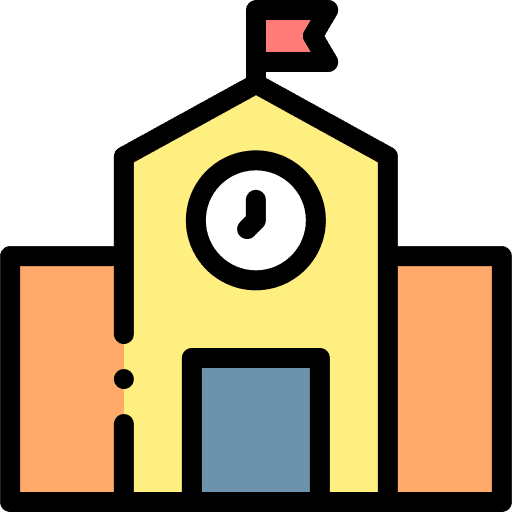 Kindergarten kid and baby architecture and city education icon