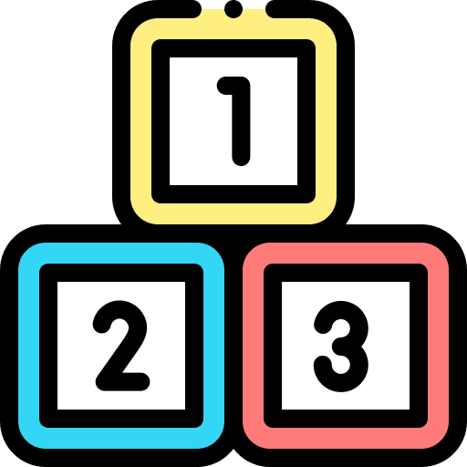 Number education kid and baby number icon