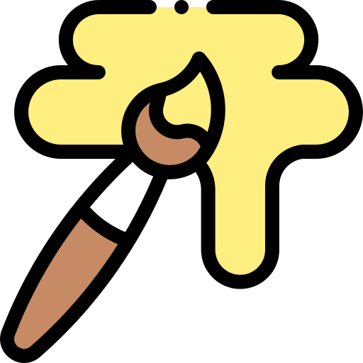 Paint tools and utensils artist art and design icon