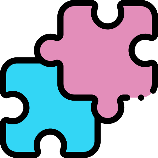 Puzzle teamwork jigsaws solution icon