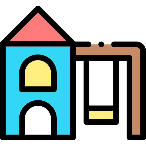 Playground swing kid and baby playground icon