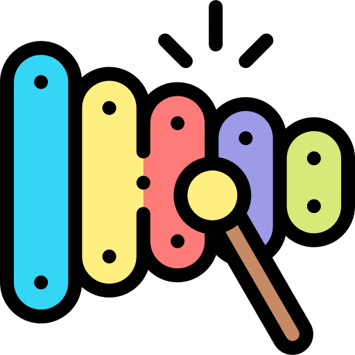 Xylophone music and multimedia xylophone percussion instrument icon