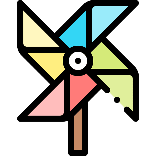 Pinwheel paper kid and baby wind icon