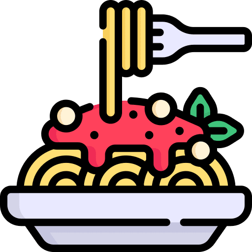Spaghetti italian food cuisine fork icon