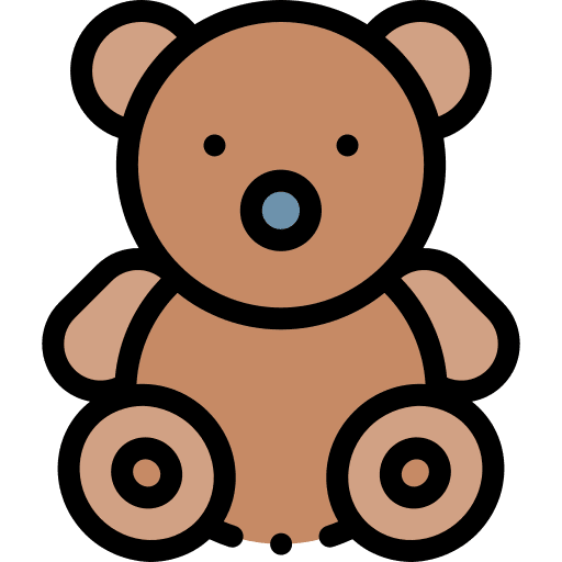 Teddy bear kid and baby fluffy childhood icon