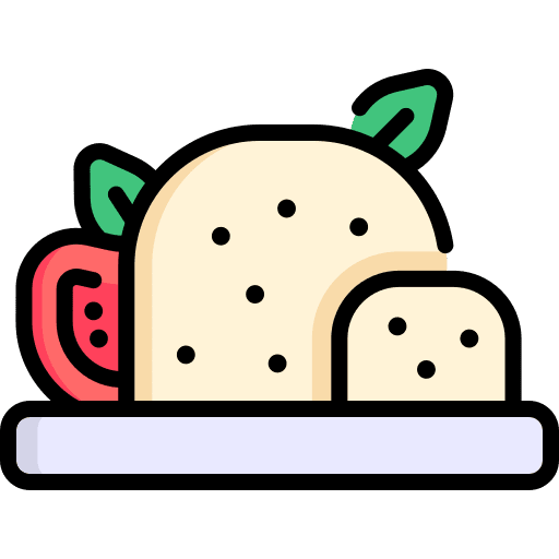 Mozzarella cheese food gastronomy icon