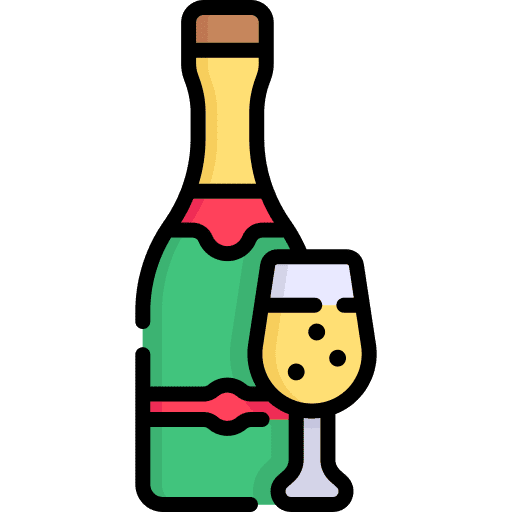 Champagne alcoholic bottle celebration icon