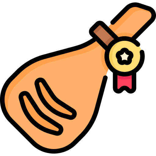 Ham food and restaurant parma italian food icon