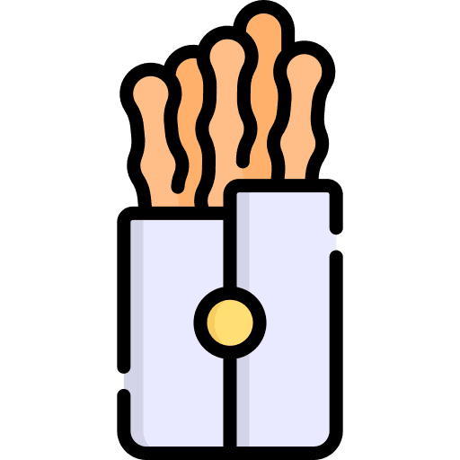 Breadsticks appetizer food and restaurant gastronomy icon