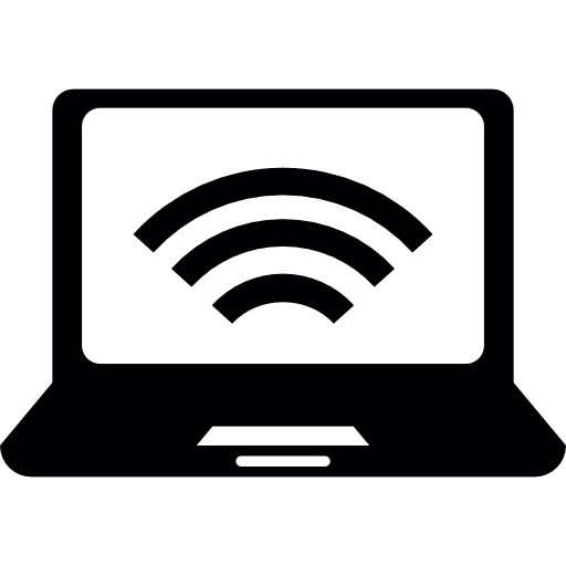 Laptop screen wireless internet interface icon