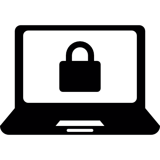 Laptop secure screen interface icon