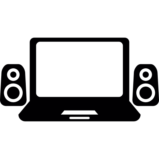 Laptop speakers portable computer icon