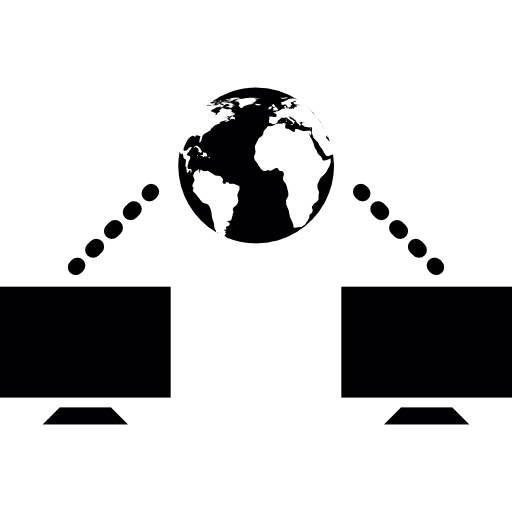 Connection computers monitor networking icon