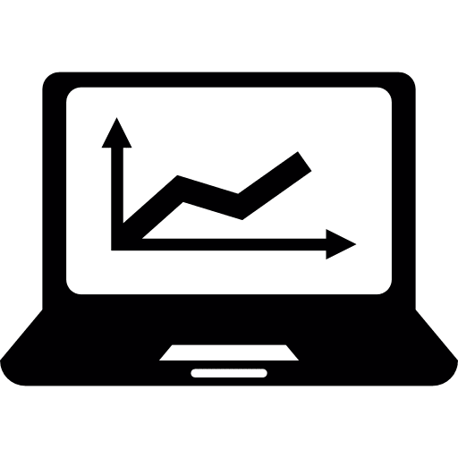 Laptop computer graphical statistics laptop icon