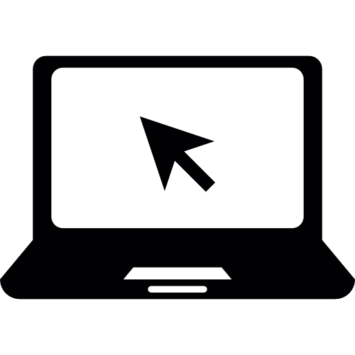 Laptop monitor interface cursor icon