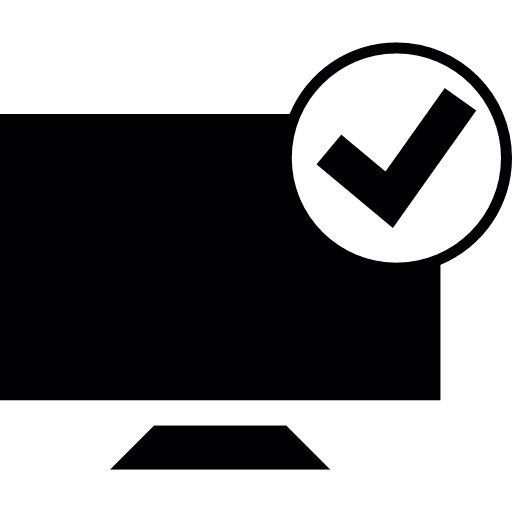 Monitor checked screen computer icon