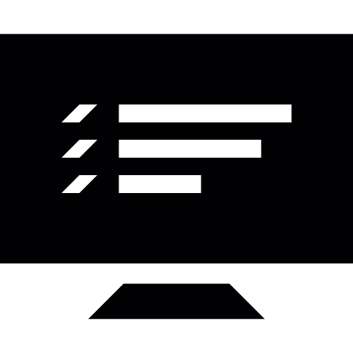 Screen listing computer monitor icon