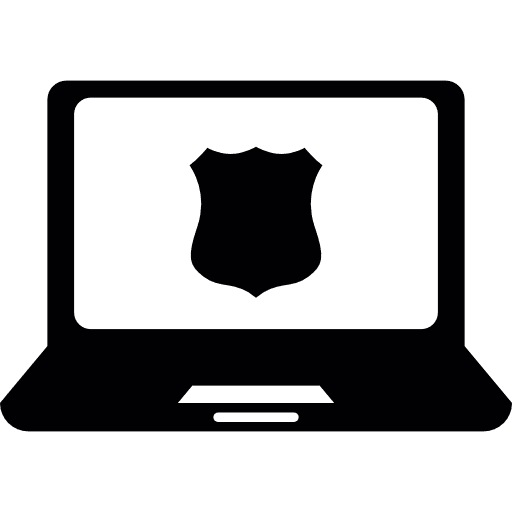 Laptop computing shield secure icon
