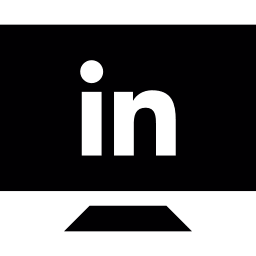 Linked monitor screen television icon