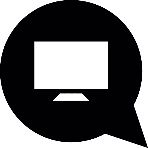 Screen speech balloon social computer icon