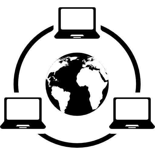 Computers network internet planet earth icon