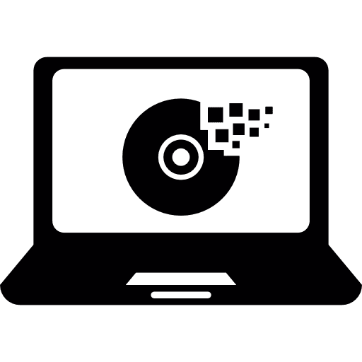 Laptop computer portable compact disc icon