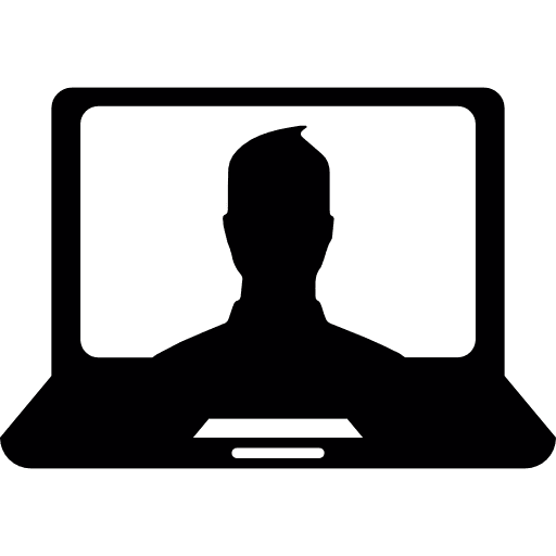 Laptop monitor interface user icon