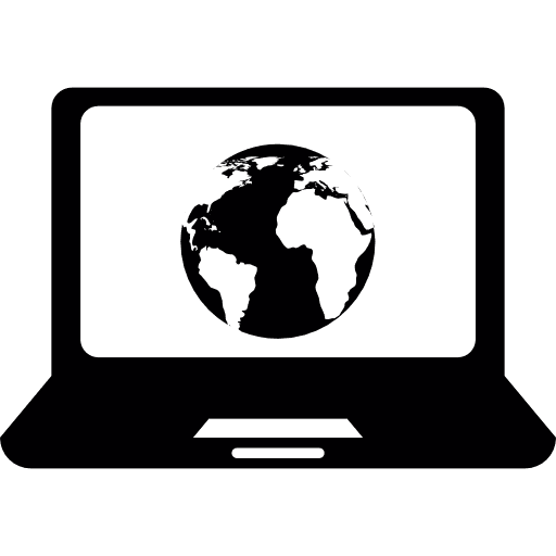 Laptop screen worldwide technology icon