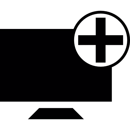 Screen interface plus computing icon