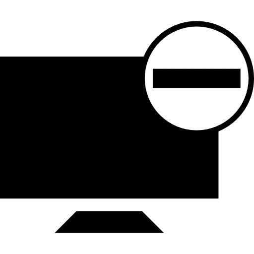 Screen negative interface tv icon