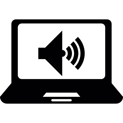 Laptop computer music audio icon