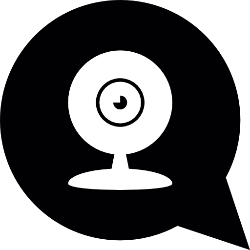 Speech balloon social web camera webcam icon