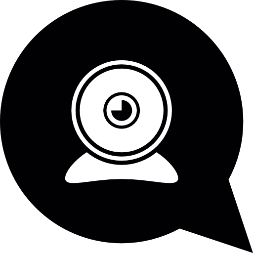 Speech balloon webcam chatting video camera icon