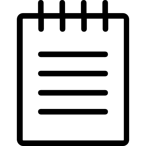 Notebook interface business and finance tools and utensils icon