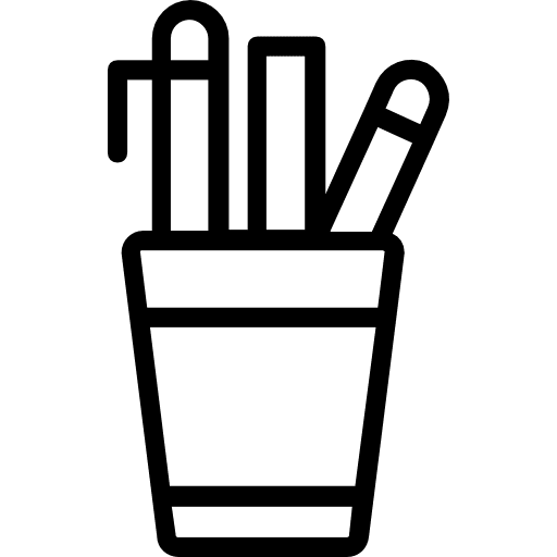 Pencilcase pencil brush business and finance icon Pencilcase pencil brush business and finance icon