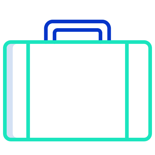 Suitcase bag portfolio business and finance icon