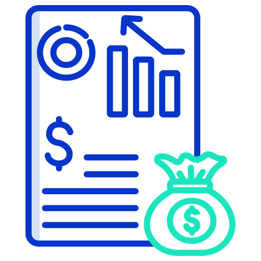Financial analysis business and finance report icon