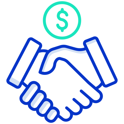 Partnership shaking hands stakeholder hands icon