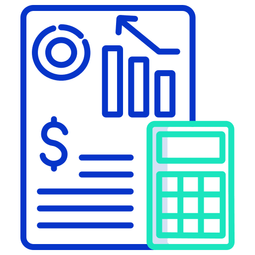 Profit calculation coins business and finance icon