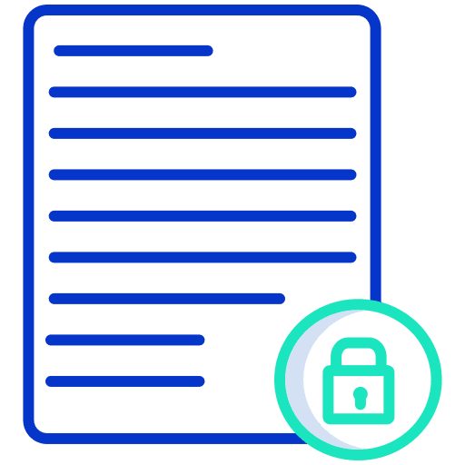 Privacy policy files and folders sheet privacy icon