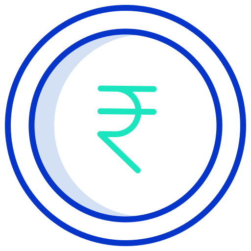 Rupee bank currency money icon