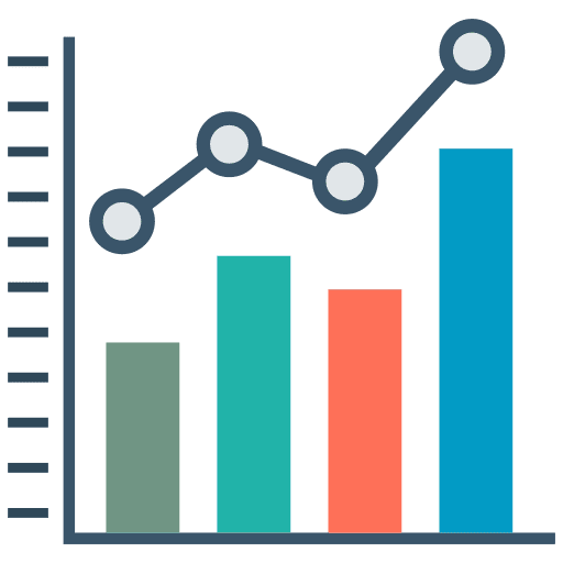 Analytics graph seo report graphic icon
