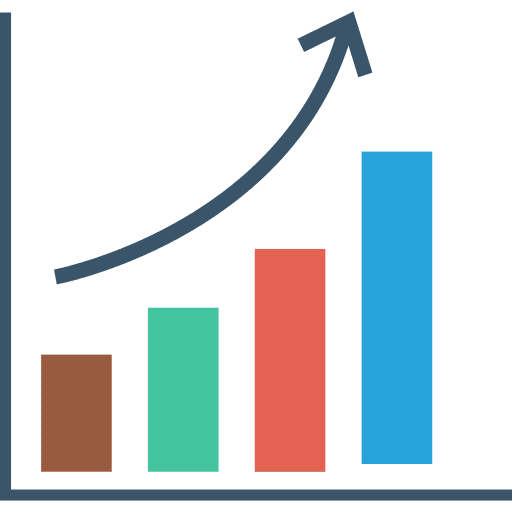 Growth chart diagram growth seo report icon