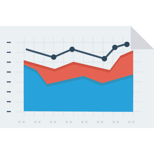 Line chart business and finance business report line graph icon
