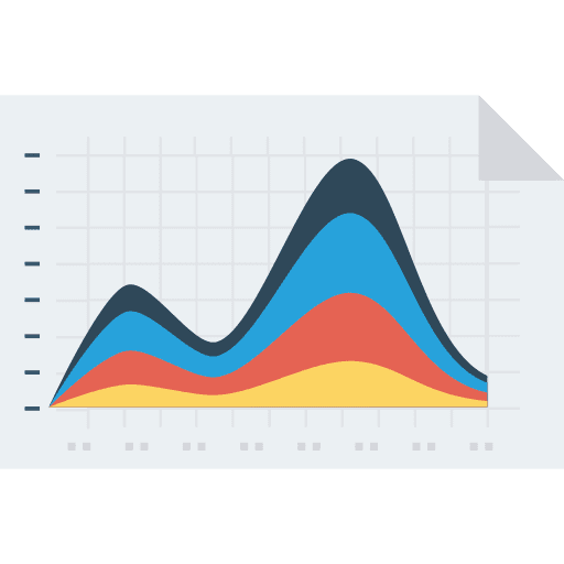 Line chart growth line graph bar chart icon