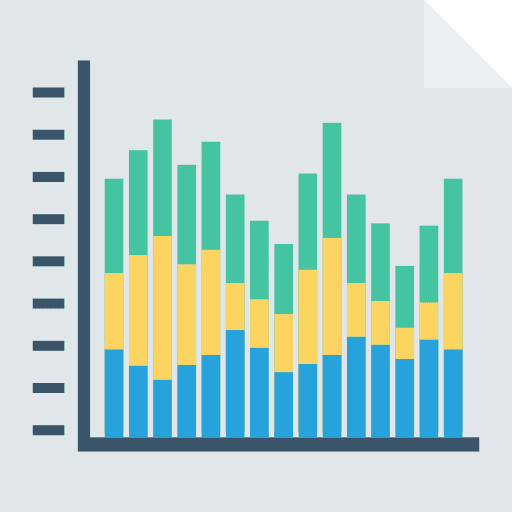 Bar chart graph stats business and finance icon