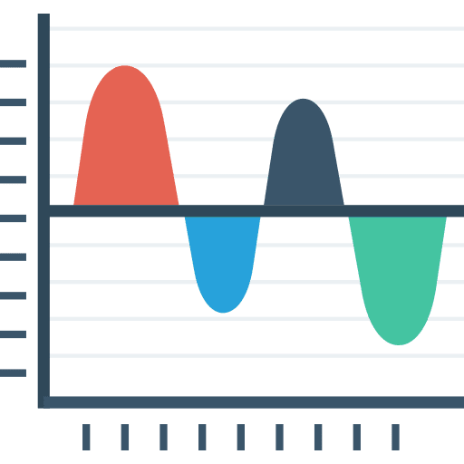 Line chart bar graph chart increase and decrease icon