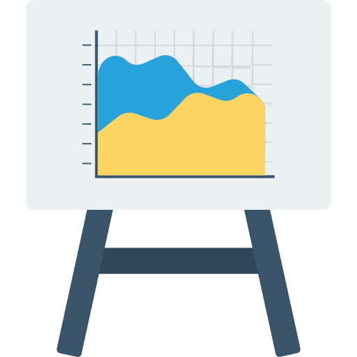 Line chart board growth bar chart icon
